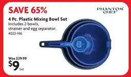 Home Hardware 4 Pc. Plastic Mixing Bowl Set offer