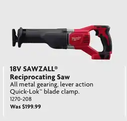 Home Hardware 18V SAWZALL Reciprocating Saw offer