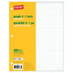 Staples Staples Graph Refill Paper, Quad Ruled, 4:1, 100 Sheets offer