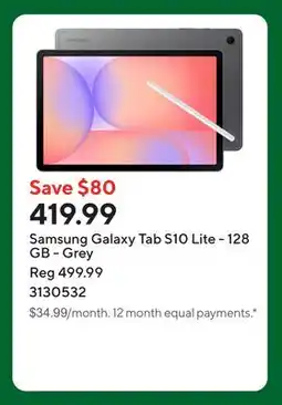 Staples Samsung Galaxy Tab S10 Lite - 128 GB - Grey offer