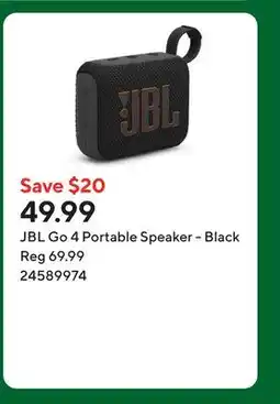 Staples JBL Go 4 Portable Speaker - Black offer