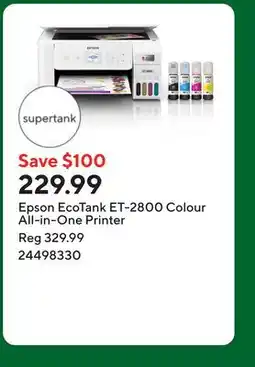 Staples Epson EcoTank ET-2800 Colour All-in-One Printer offer