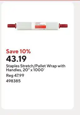 Staples Staples Stretch/Pallet Wrap with Handles, 20 x 1000' offer