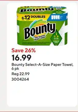 Staples Bounty Select-A-Size Paper Towel, 6 pk offer