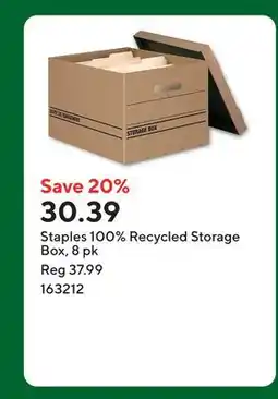 Staples Staples 100% Recycled Storage Box, 8 pk offer
