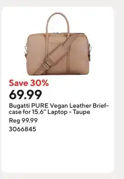 Staples Bugatti PURE Vegan Leather Briefcase for 15.6 Laptop - Taupe offer