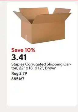 Staples Staples Corrugated Shipping Carton, 22 x 18 x 12, Brown offer