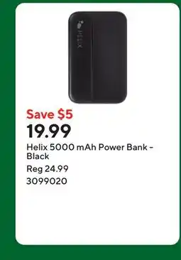 Staples Helix 5000 mAh Power Bank - Black offer