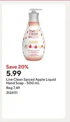 Staples Live Clean Spiced Apple Liquid Hand Soap - 500 mL offer