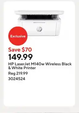 Staples HP LaserJet M140w Wireless Black & White Printer offer