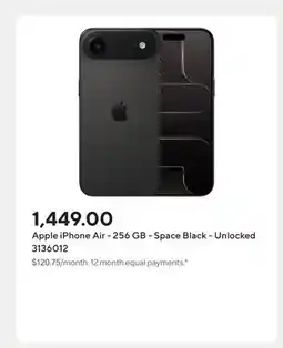 Staples Apple iPhone Air - 256 GB - Space Black - Unlocked offer