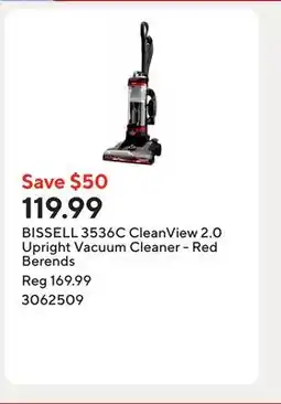Staples BISSELL 3536C CleanView 2.0 Upright Vacuum Cleaner - Red Berends offer