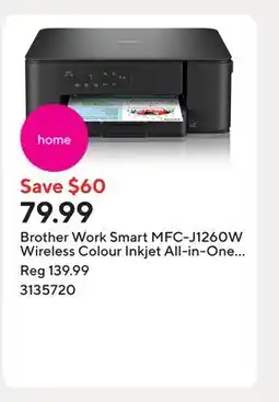 Staples Brother Work Smart MFC-J1260W Wireless Colour Inkjet All-in-One Printer offer