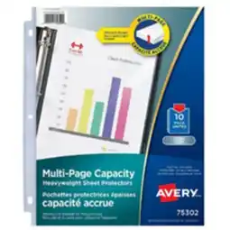 Staples Avery 75302 Student Multi-Page Capacity Sheet Protector, Clear, 10 Pack offer