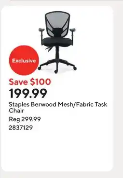 Staples Staples Berwood Mesh/Fabric Task Chair offer