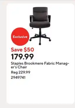 Staples Staples Brookmere Fabric Manager's Chair offer