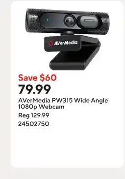Staples AVerMedia PW315 Wide Angle 1080p Webcam offer