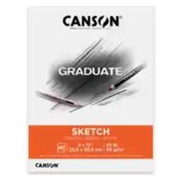 Staples Canson Graduate Sketch Pad - 9 W x 12 H - Foldover Cover - 40 Sheets - (C31250P033) offer