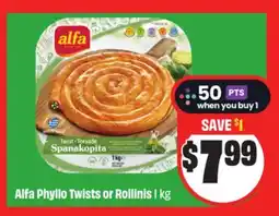 Chalo FreshCo Alfa Phyllo Twists or Rollinis 1 kg offer