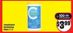Chalo FreshCo Compliments Disinfecting Wipes 75 pk offer