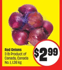 Chalo FreshCo Red Onions 3 lb Product of Canada, Canada No. 1, 1.36 kg offer