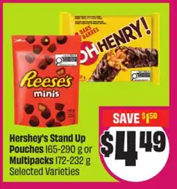 Chalo FreshCo Hershey's Stand Up Pouches 165-290 g or Multipacks 172-232 g Selected Varieties offer
