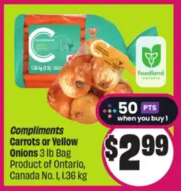 Chalo FreshCo Compliments Carrots or Yellow Onions 3 Bag offer
