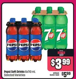 Chalo FreshCo Pepsi Soft Drinks 6x710 mL Selected Varieties offer