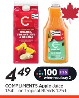Sobeys COMPLIMENTS Apple Juice offer