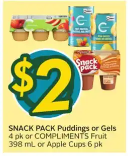 Sobeys SNACK PACK Puddings or Gels offer