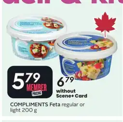Sobeys COMPLIMENTS Feta offer