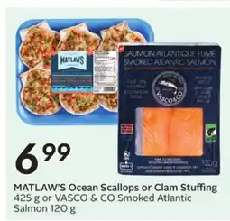 Sobeys MATLAW'S Ocean Scallops or Clam Stuffing offer