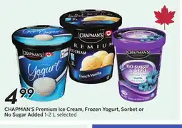 Sobeys CHAPMAN'S Premium Ice Cream, Frozen Yogurt, Sorbet or No Sugar Added offer
