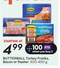 Sobeys BUTTERBALL Turkey Franks, Bacon or Rasher offer