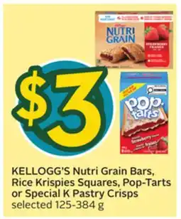 Sobeys KELLOGG'S Nutri Grain Bars, Rice Krispies Squares, Pop-Tarts or Special K Pastry Crisps offer