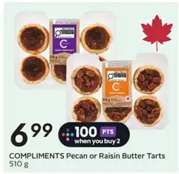 Sobeys COMPLIMENTS Pecan or Raisin Butter Tarts offer
