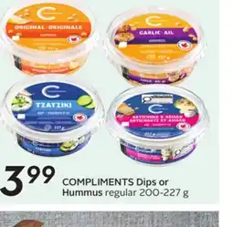 Sobeys COMPLIMENTS Dips or Hummus offer