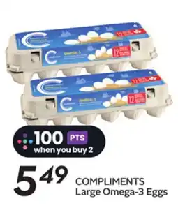 Sobeys COMPLIMENTS Large Omega-3 Eggs offer