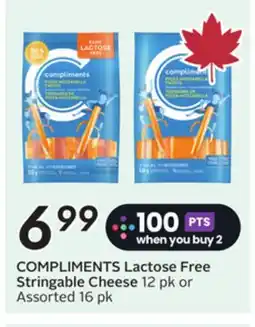 Sobeys COMPLIMENTS Lactose Free Stringable Cheese offer