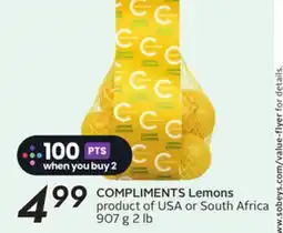 Sobeys COMPLIMENTS Lemons offer