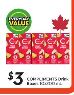 Sobeys COMPLIMENTS Drink Boxes offer