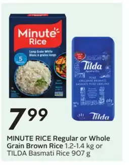 Sobeys MINUTE RICE Regular or Whole Grain Brown Rice offer