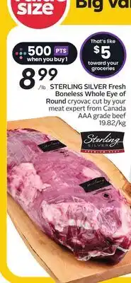 Sobeys STERLING SILVER Fresh Boneless Whole Eye of Round offer
