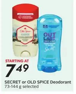 Sobeys SECRET or OLD SPICE Deodorant offer