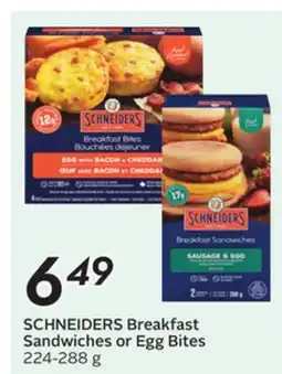 Sobeys SCHNEIDERS Breakfast Sandwiches or Egg Bites offer
