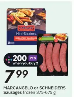 Sobeys MARCANGELO or SCHNEIDERS Sausages offer