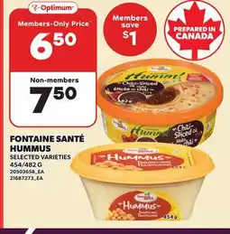 Loblaws FONTAINE SANTÉ HUMMUS, 454/482 G offer