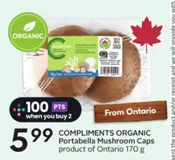 Sobeys COMPLIMENTS ORGANIC Portabella Mushroom Caps offer