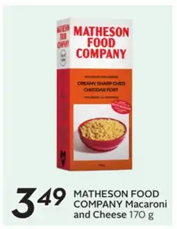 Sobeys MATHESON FOOD COMPANY Macaroni and Cheese offer