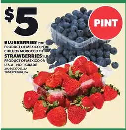 Loblaws BLUEBERRIES, PINT STRAWBERRIES, 1 LB offer